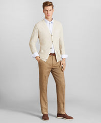 Brooks Brothers Men Regent Fit Herringbone Linen Trousers