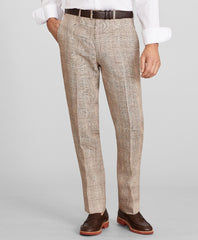 Brooks Brothers Men Madison Fit Check Linen Trousers