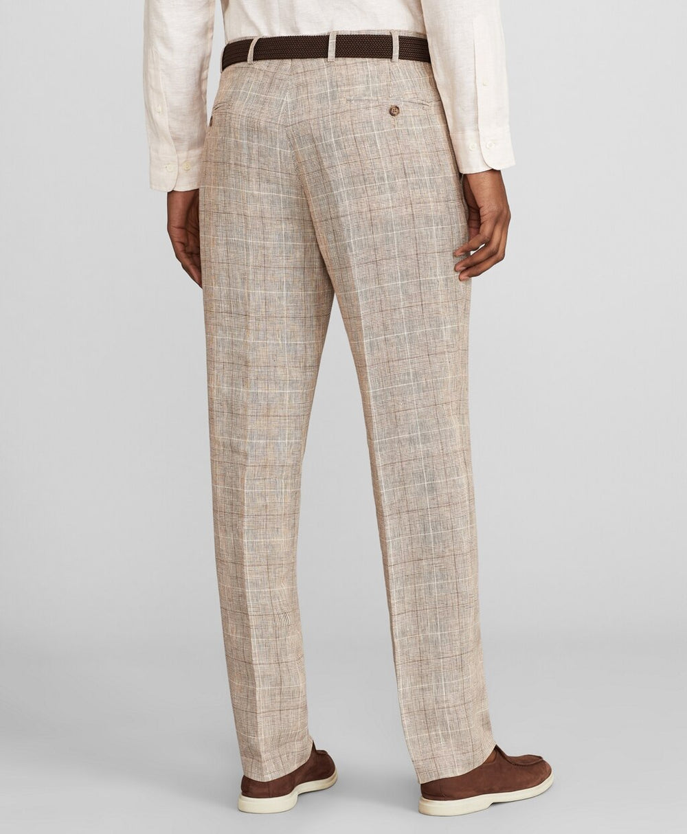 Brooks Brothers Men Milano Fit Check Linen Trousers