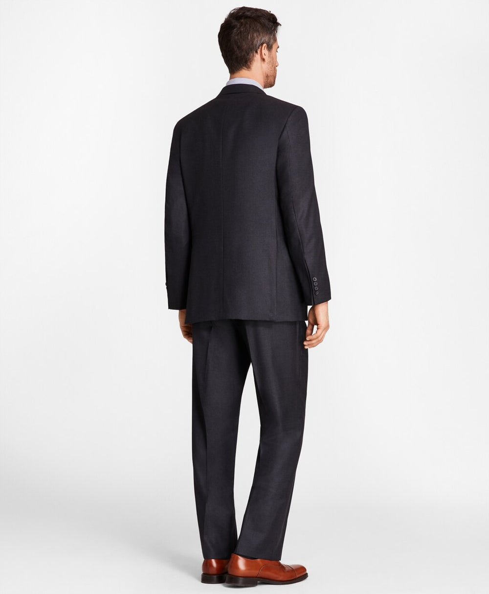 Brooks Brothers Men Madison Fit Saxxon™ Wool Navy Tic 1818 Suit