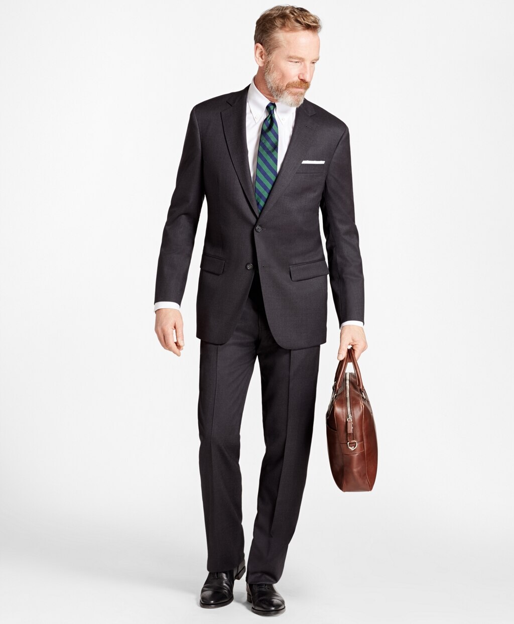 Brooks Brothers Men Madison Fit Stretch Wool Two-Button 1818 Suit