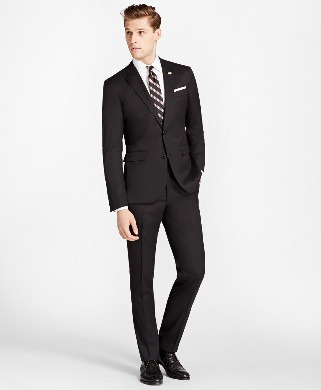 Brooks Brothers Men Milano Fit Stretch Wool Two-Button 1818 Suit