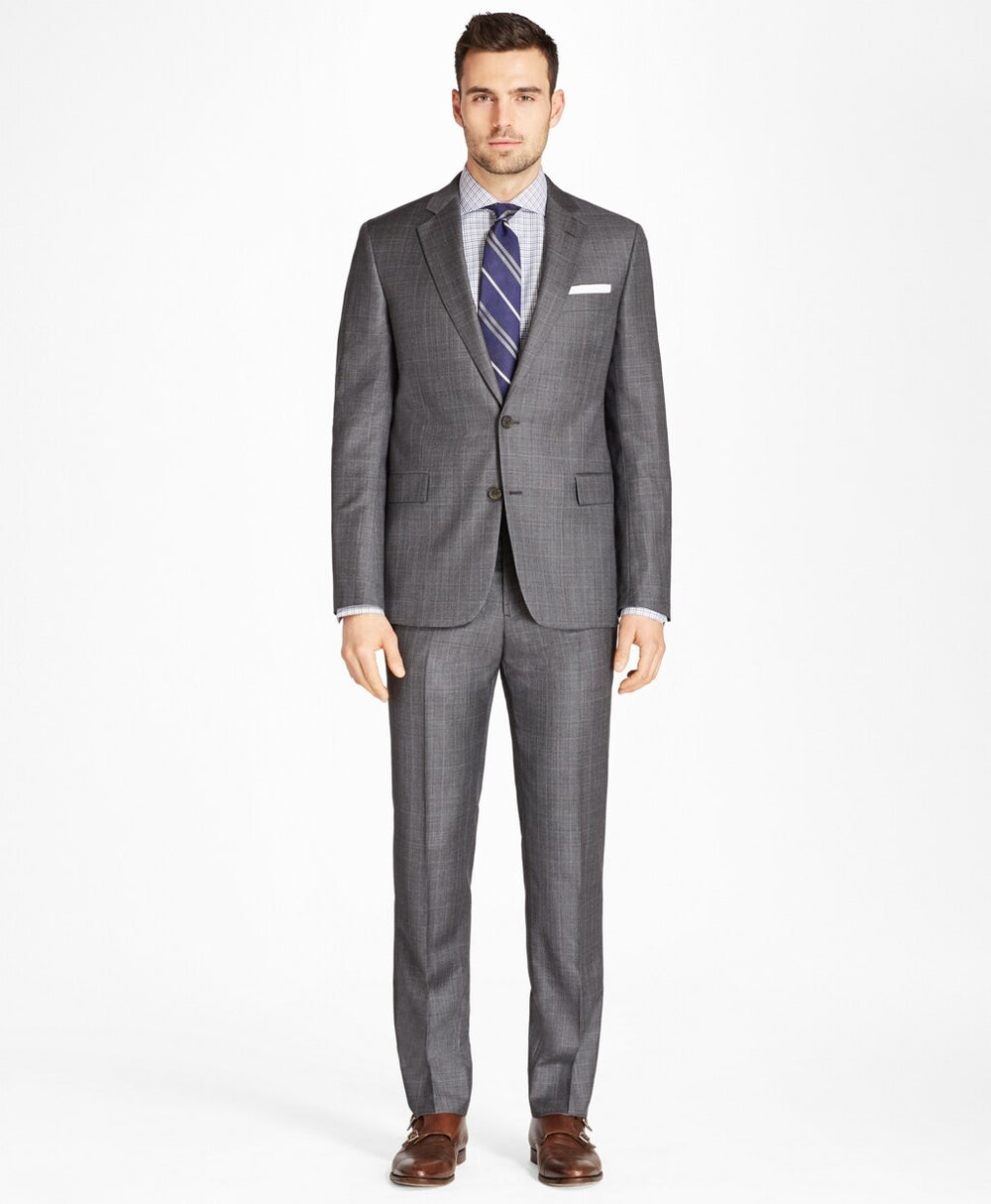 Brooks Brothers Men Regent Fit Plaid 1818 Suit