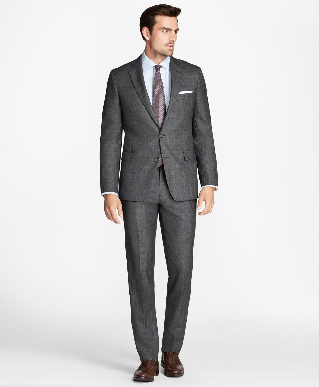 Brooks Brothers Men Regent Fit Open Plaid 1818 Suit