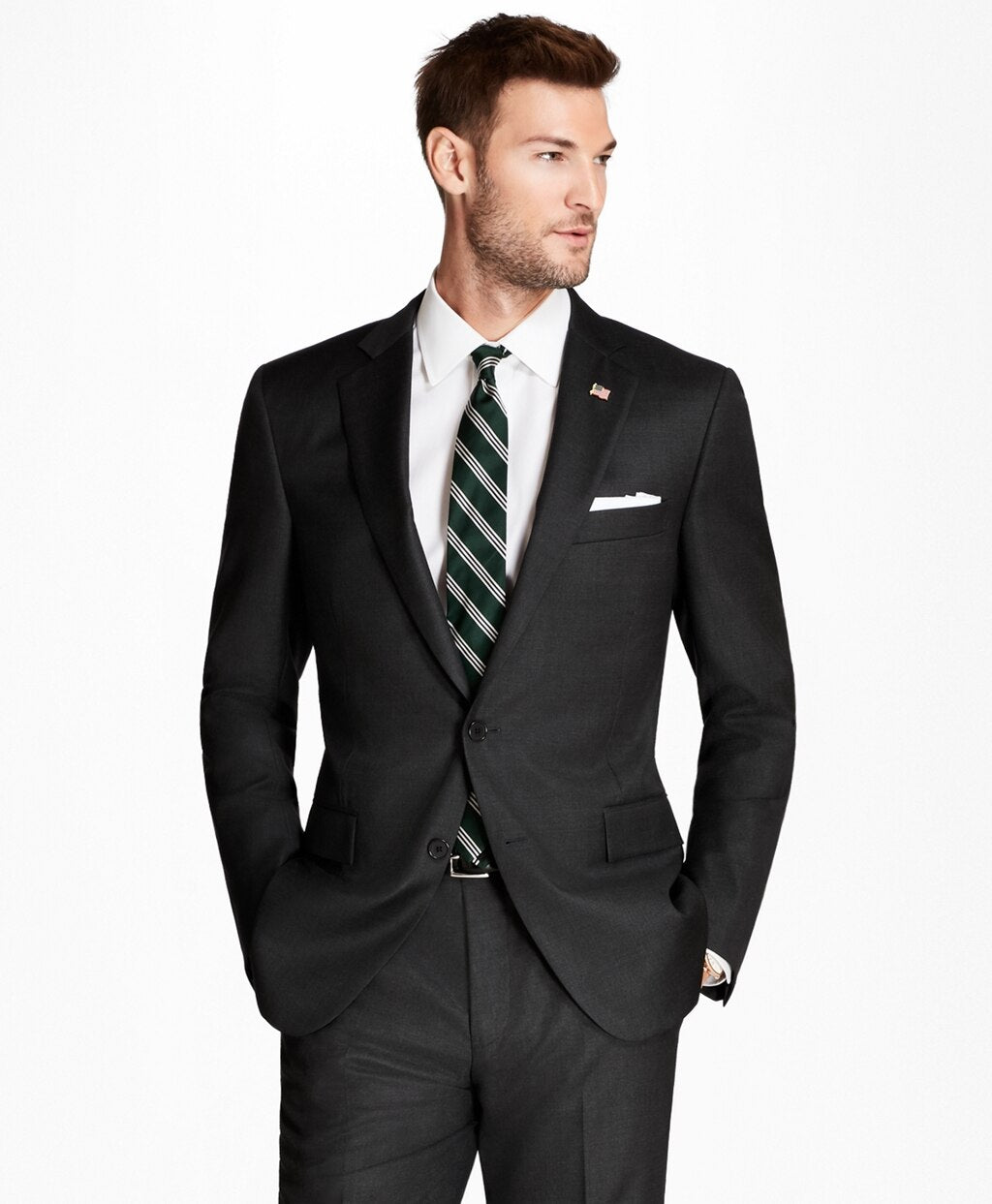 Brooks Brothers Men Regent Fit Tic 1818 Suit