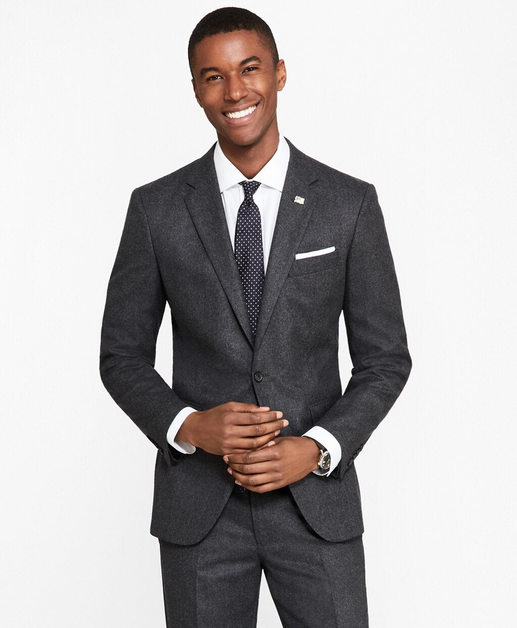Brooks Brothers Men Milano Fit Stretch Flannel 1818 Suit