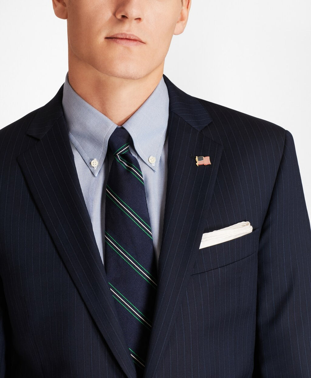 Brooks Brothers Men Regent Fit Saxxon™ Wool Bead Stripe 1818 Suit