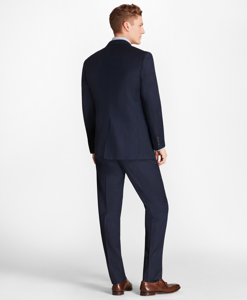 Brooks Brothers Men Regent Fit Saxxon™ Wool Bead Stripe 1818 Suit