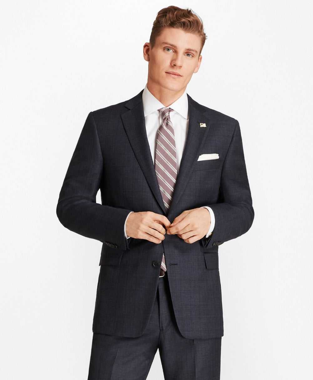Brooks Brothers Men Regent Fit Open Plaid 1818 Suit
