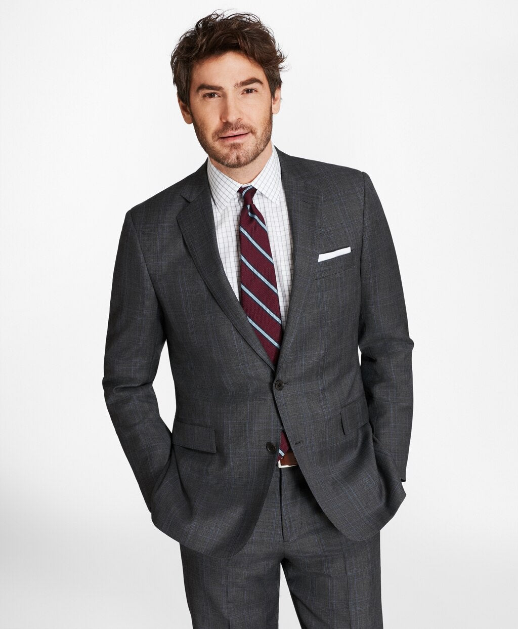 Brooks Brothers Men Regent Fit Plaid with Deco 1818 Suit