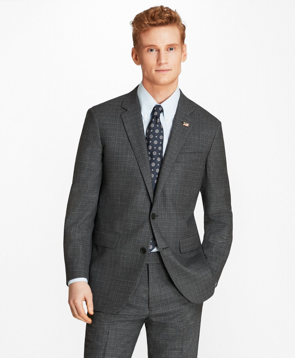 Brooks Brothers Men Milano Fit Grey 1818 Suit