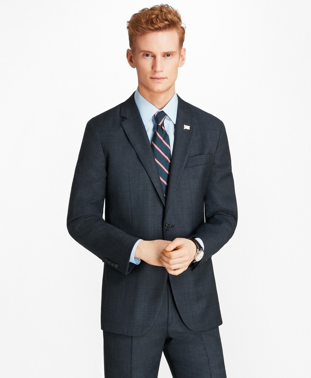 Brooks Brothers Men Milano Fit Open Plaid 1818 Suit
