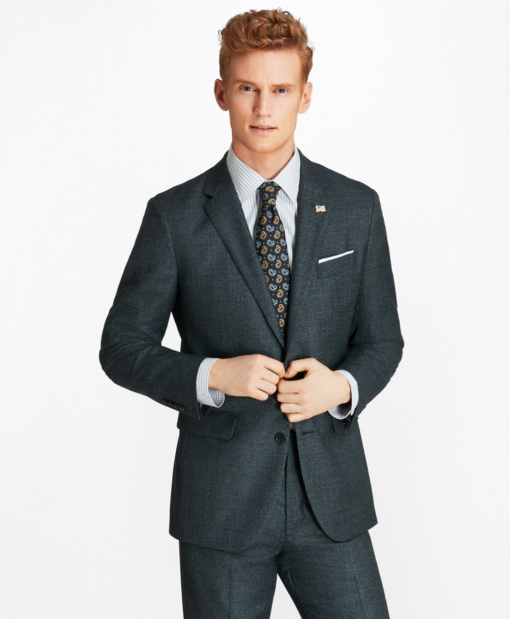 Brooks Brothers Men Milano Fit Mini-Check 1818 Suit