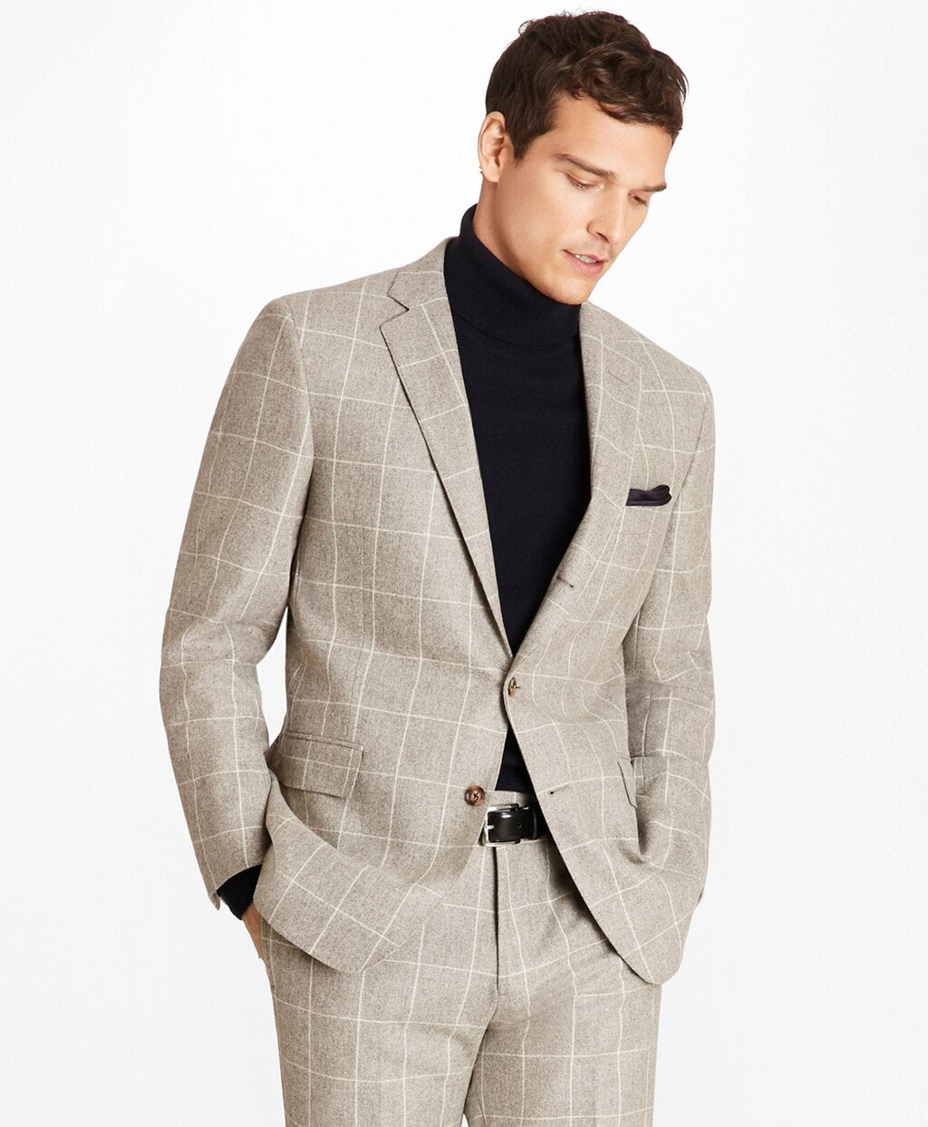 Brooks Brothers Men Regent Fit Windowpane Flannel 1818 Suit