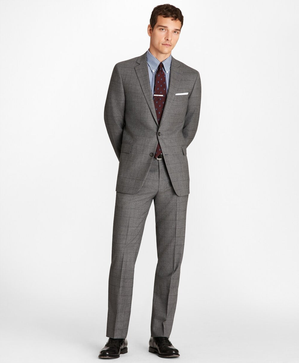 Brooks Brothers Men Regent Fit Blue Windowpane 1818 Suit