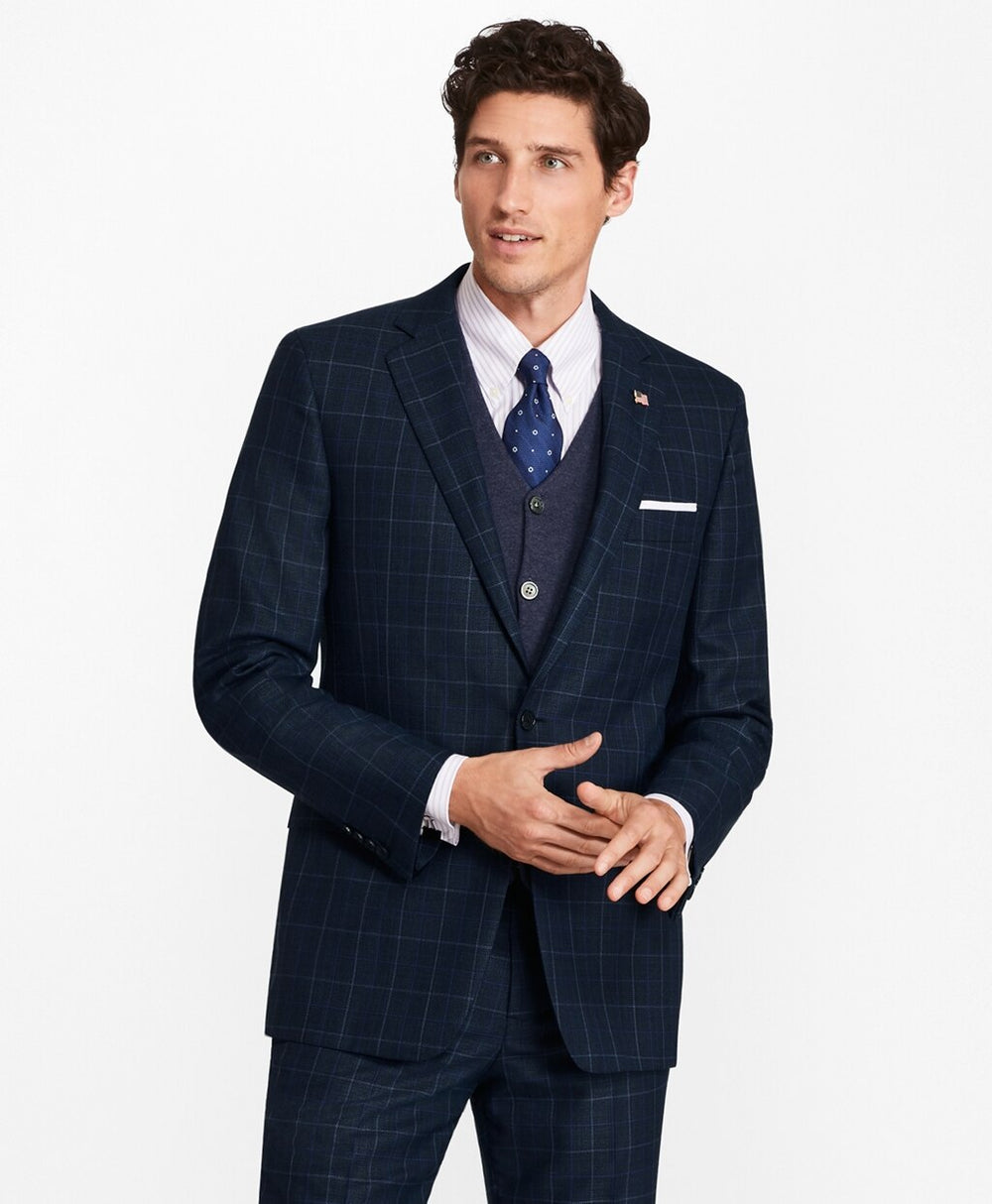 Brooks Brothers Men Regent Fit Windowpane 1818 Suit