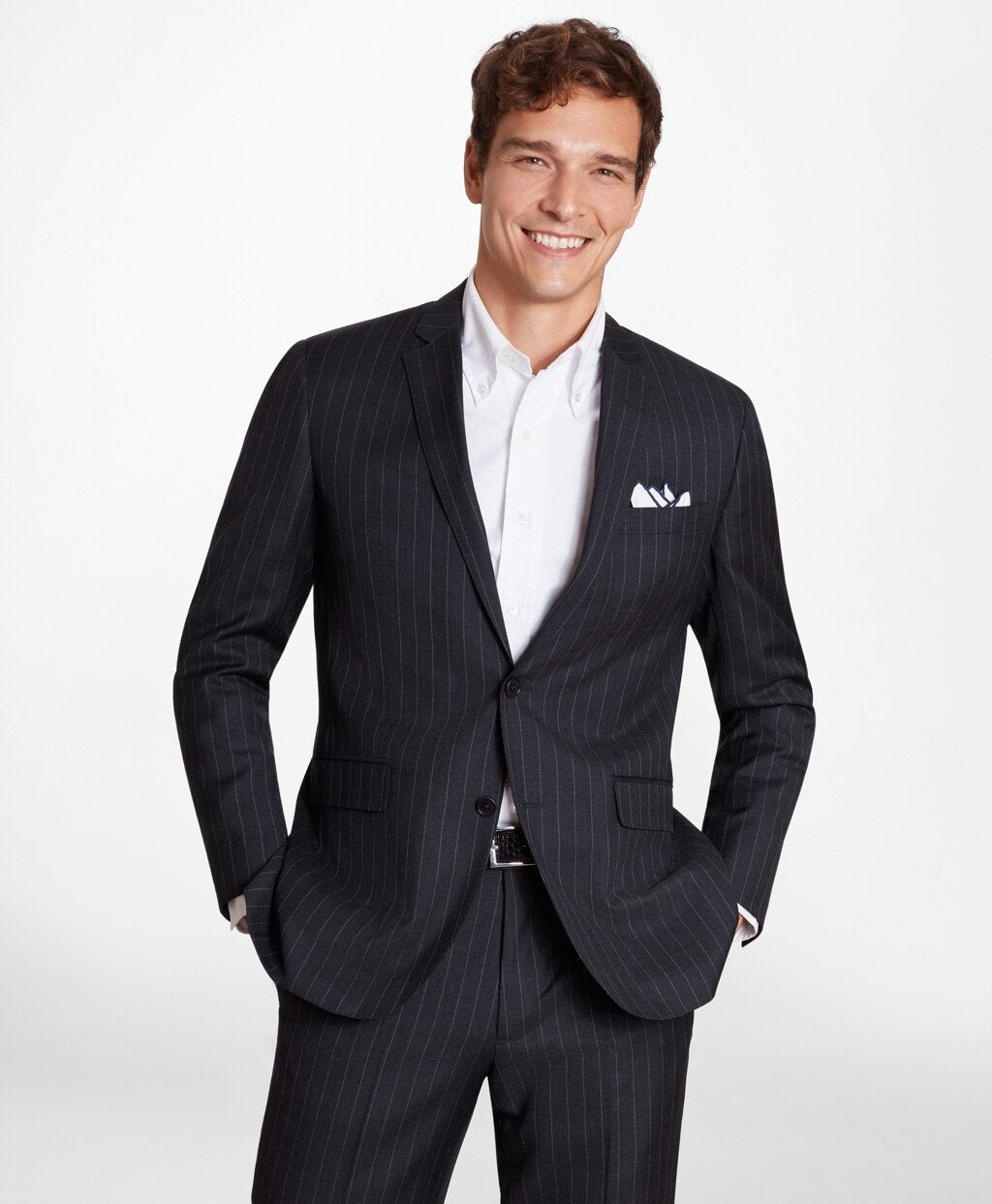 Brooks Brothers Men BrooksGate™ Milano-Fit Striped Wool Twill Suit Jacket