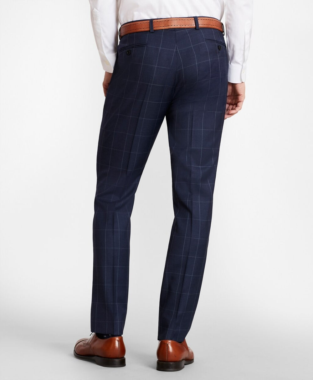 Brooks Brothers Men BrooksGate™ Milano-Fit Windowpane Wool Twill Suit Pants