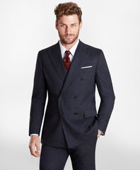 Brooks Brothers Men Regent Fit Double-Breasted Pinstripe 1818 Suit