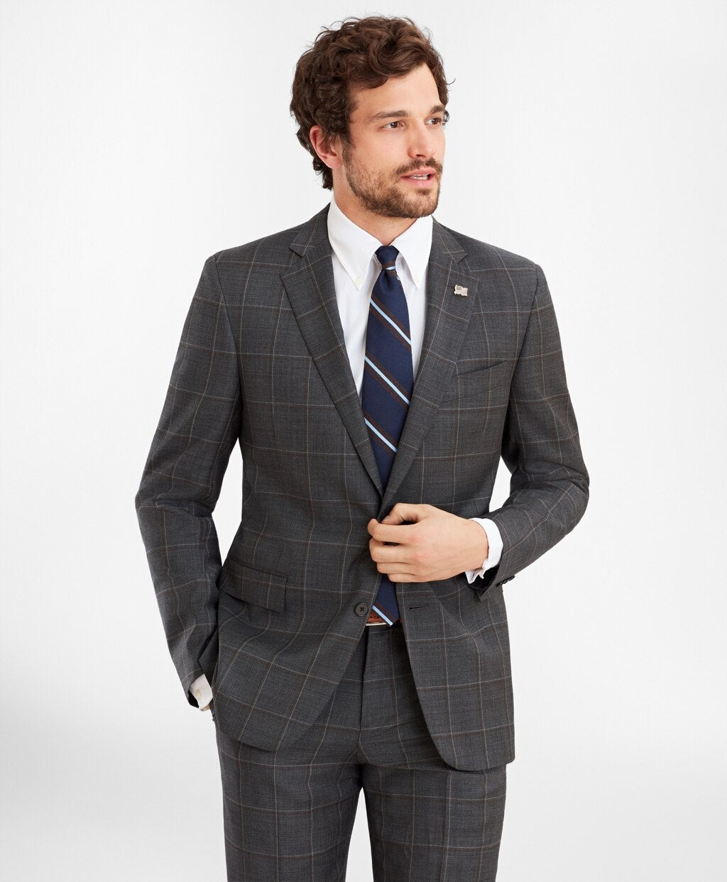 Brooks Brothers Men Regent Fit Multi-Plaid 1818 Suit
