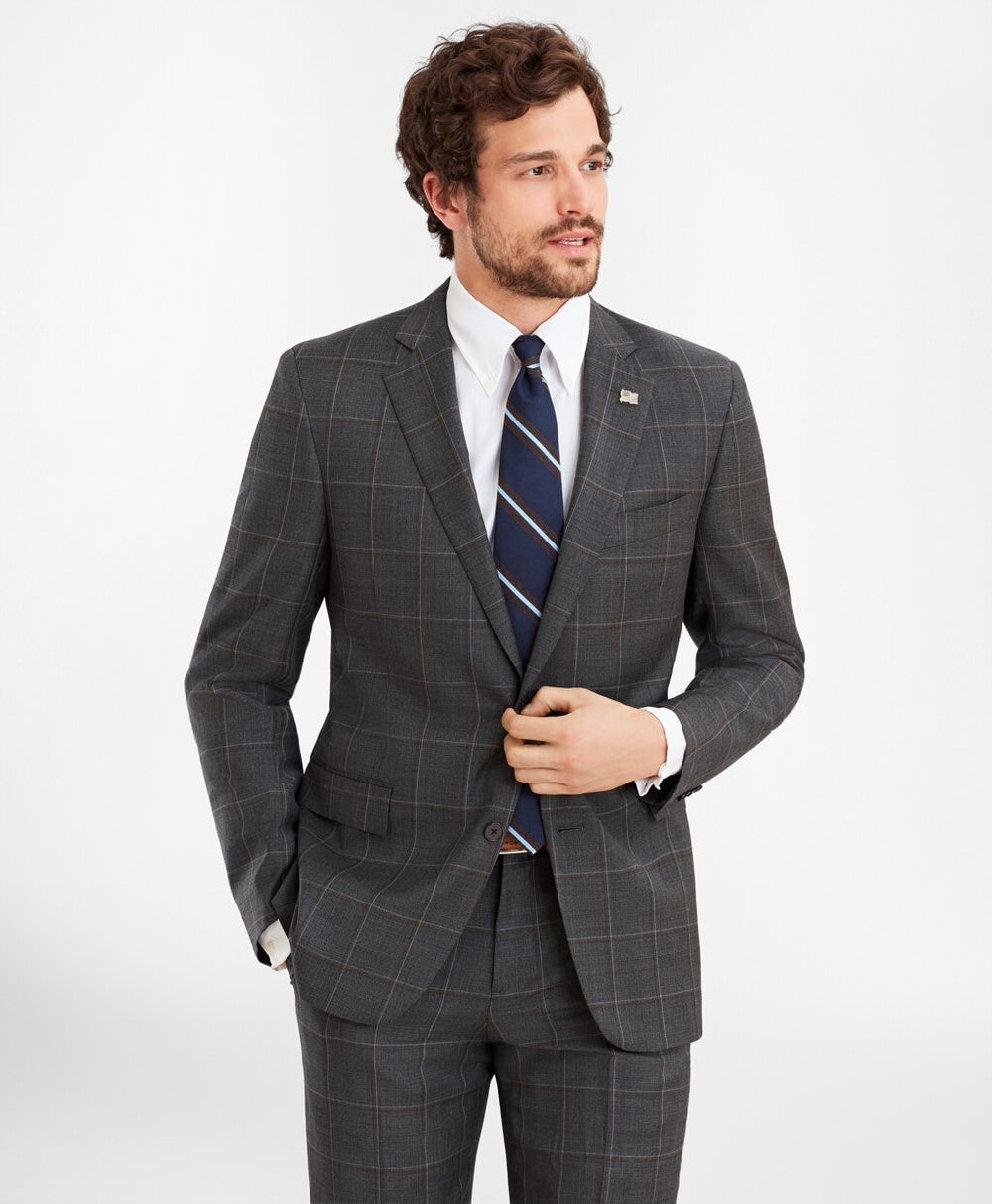 Brooks Brothers Men Regent Fit Multi-Plaid 1818 Suit