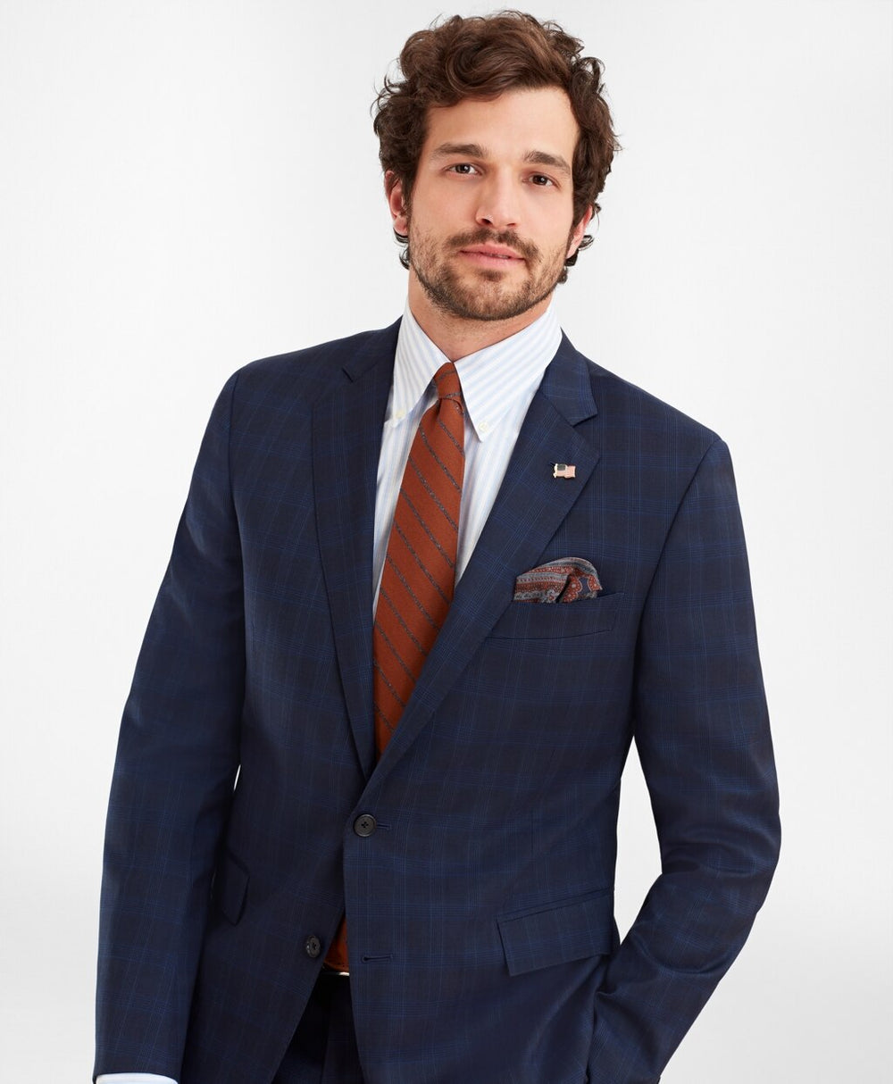 Brooks Brothers Men Regent Fit Glen Plaid 1818 Suit