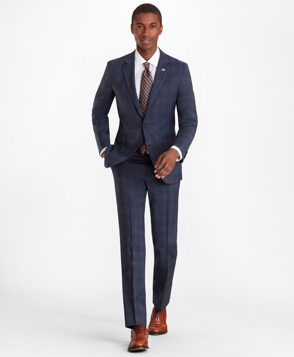 Brooks Brothers Men Milano Fit Plaid 1818 Suit