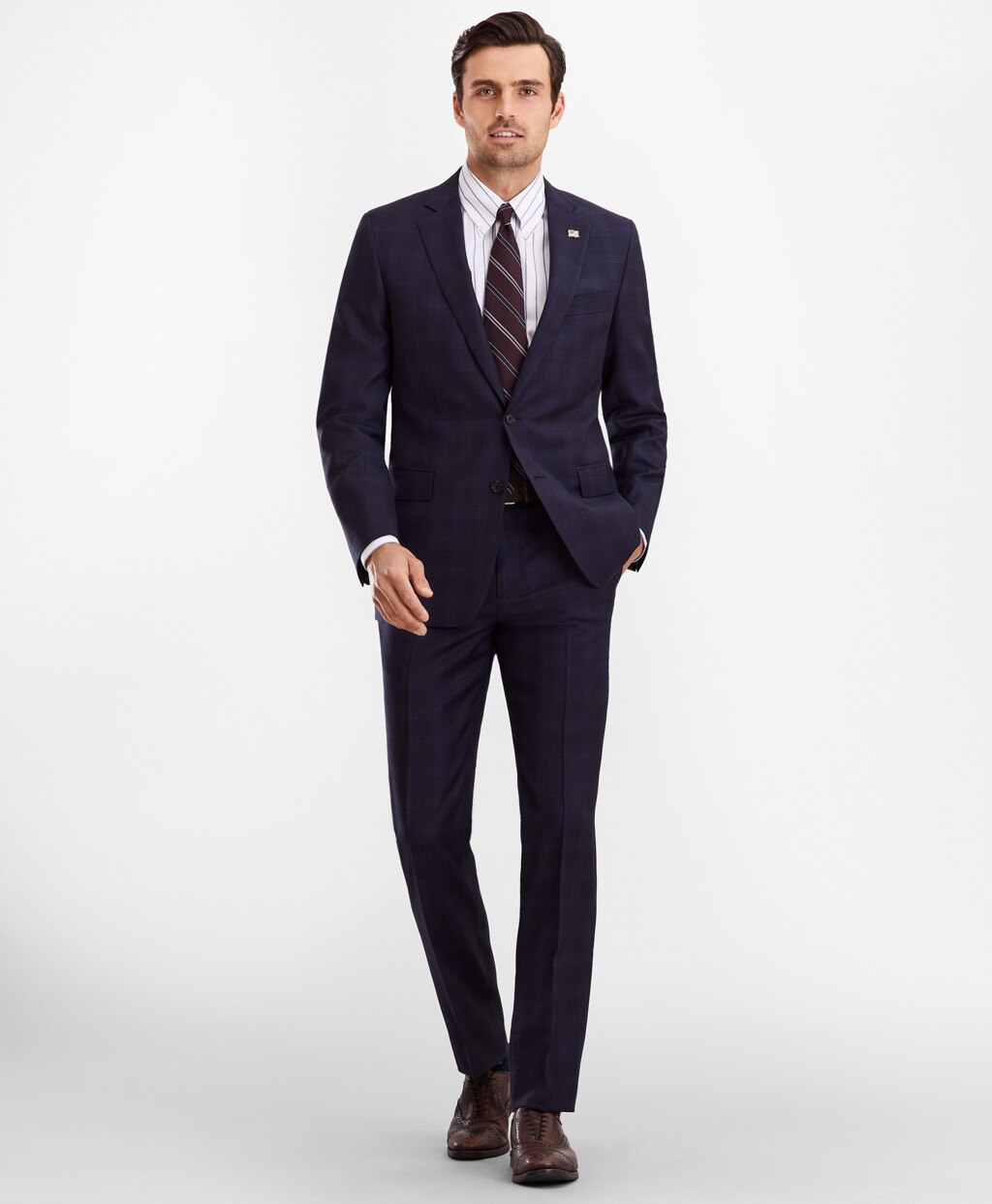 Brooks Brothers Men Regent Fit Plaid 1818 Suit
