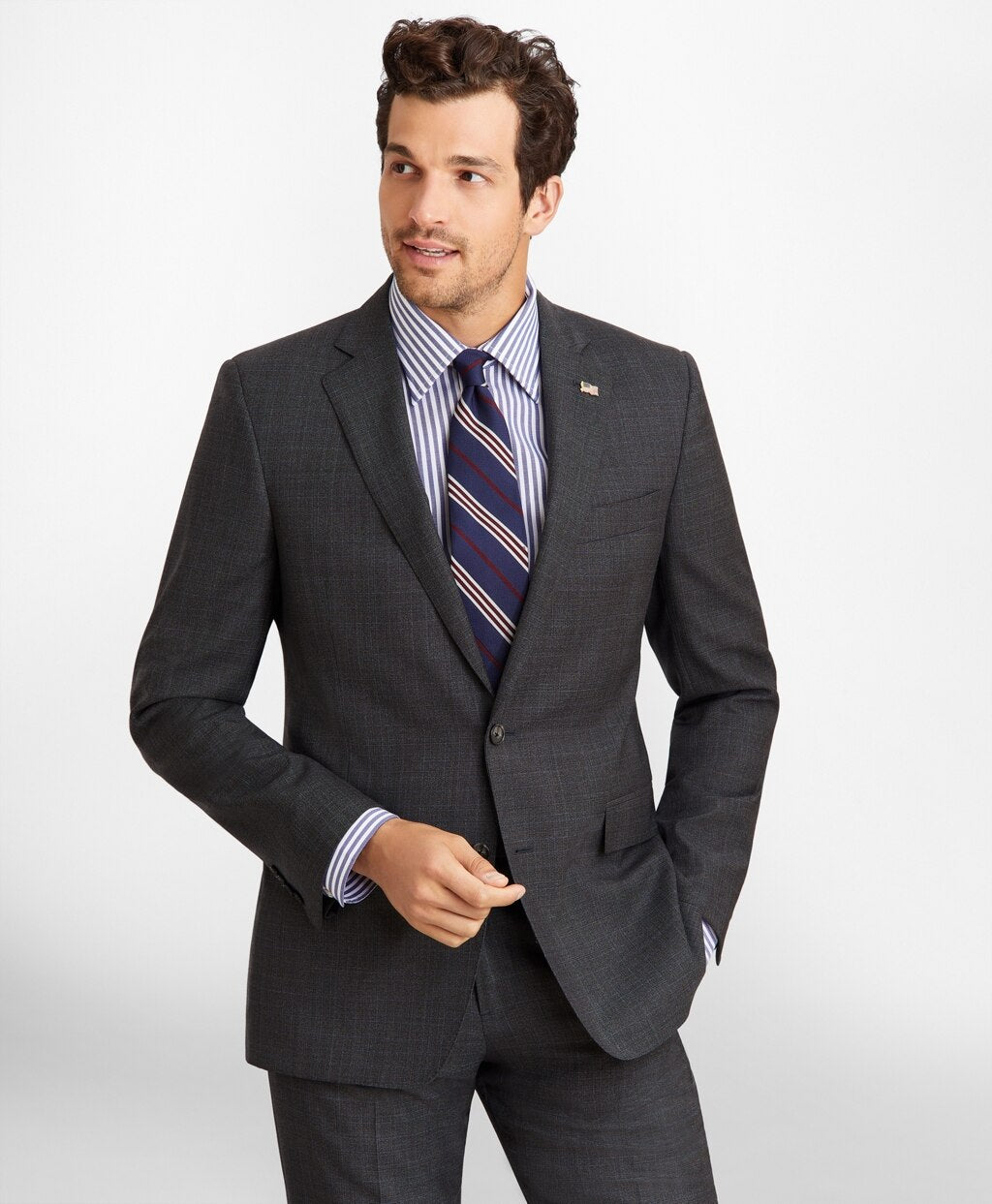 Brooks Brothers Men Regent Fit Plaid 1818 Suit