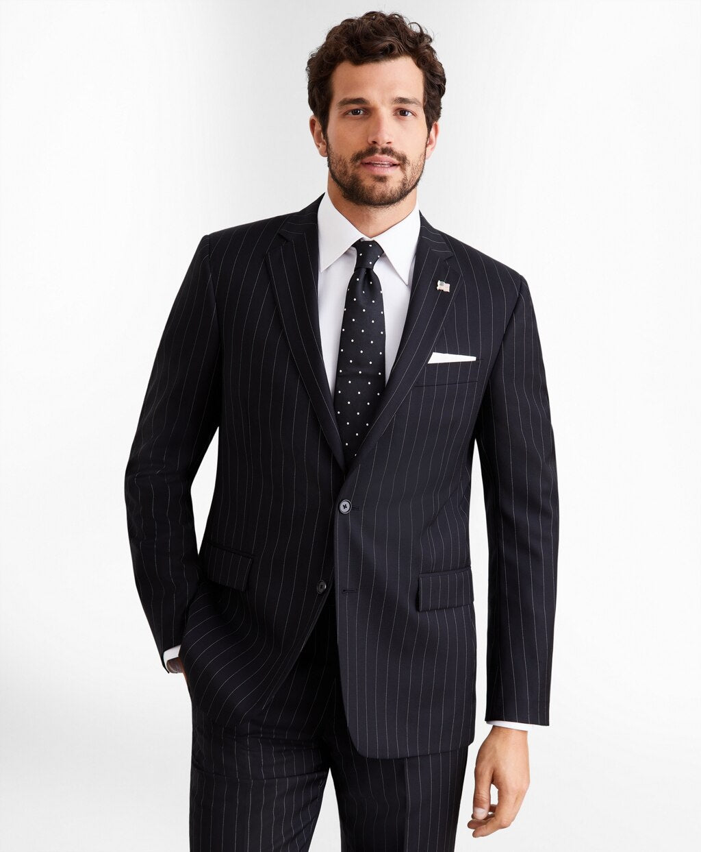 Brooks Brothers Men Regent Fit Two-Button Stripe 1818 Suit