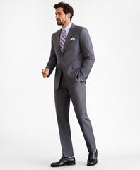 Brooks Brothers Men Regent Fit Two-Button Grey Stripe 1818 Suit