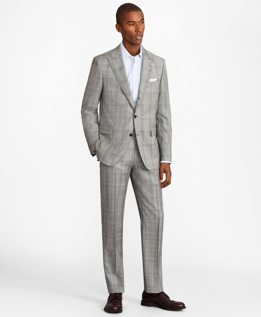 Brooks Brothers Men Regent Fit Three-Button Plaid 1818 Suit