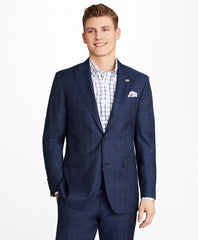 Brooks Brothers Men Milano Fit Three-Button Plaid 1818 Suit