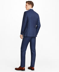 Brooks Brothers Men Milano Fit Three-Button Plaid 1818 Suit