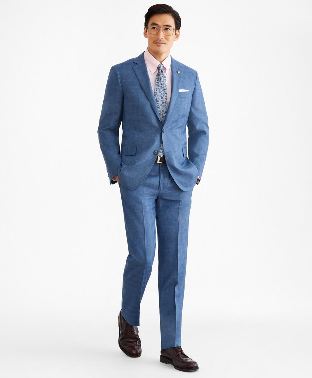 Brooks Brothers Men Regent Fit Two-Button Plaid 1818 Suit