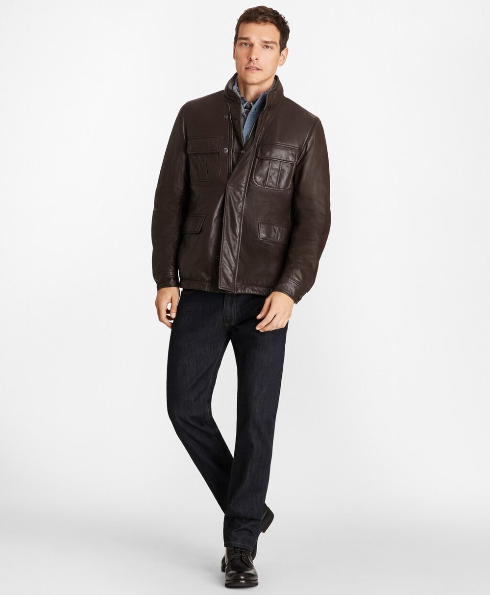 Brooks Brothers Men Reversible Leather Jacket