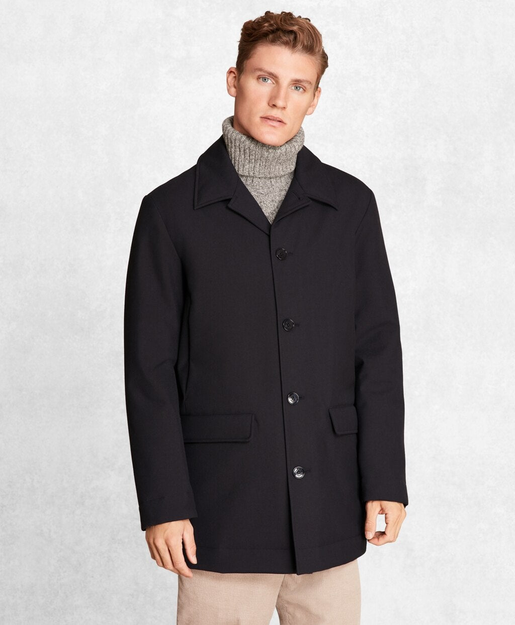 Brooks Brothers Men Golden Fleece® Wool Tech Short Trench Coat