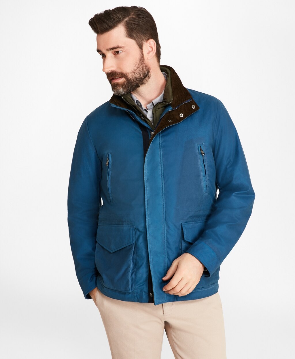 Brooks Brothers Men Waxed Cotton Field Jacket