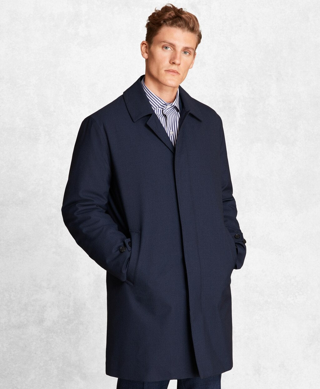 Brooks Brothers Men Golden Fleece® BrooksTech™ Wool-Blend Trench Coat