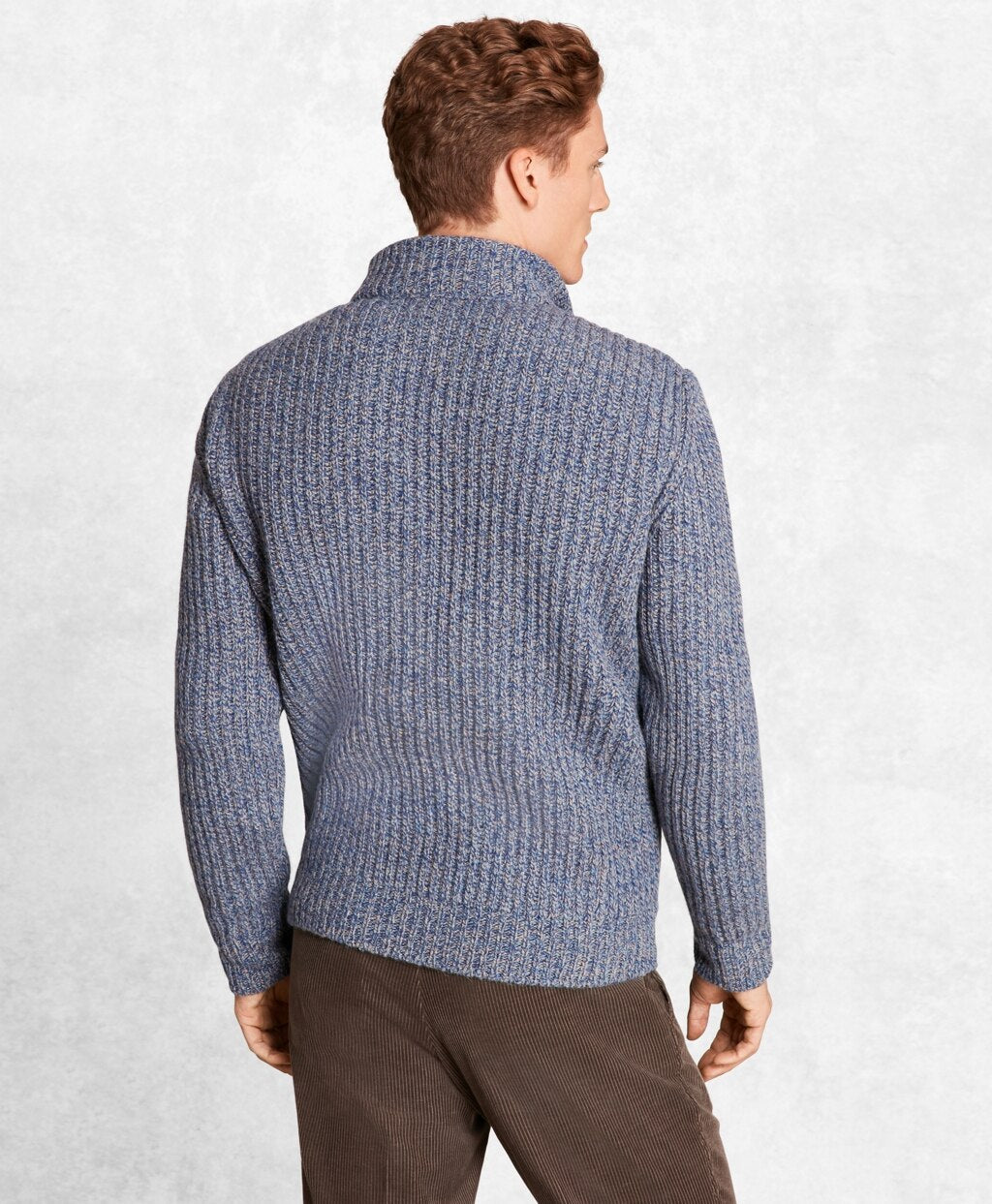 Brooks Brothers Men Golden Fleece® Shearling Zip-Up Cardigan Jacket