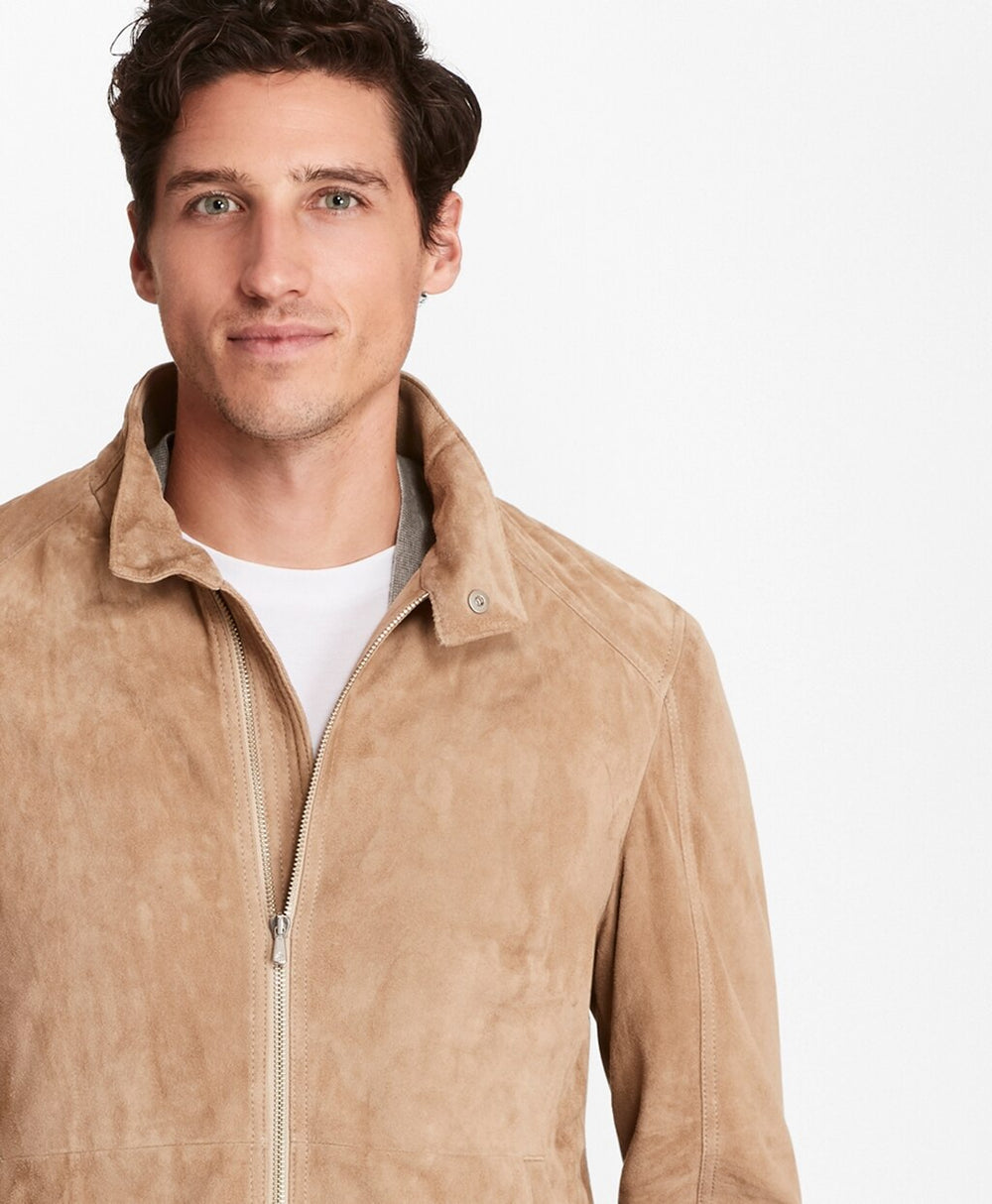 Brooks Brothers Men Suede Bomber Jacket