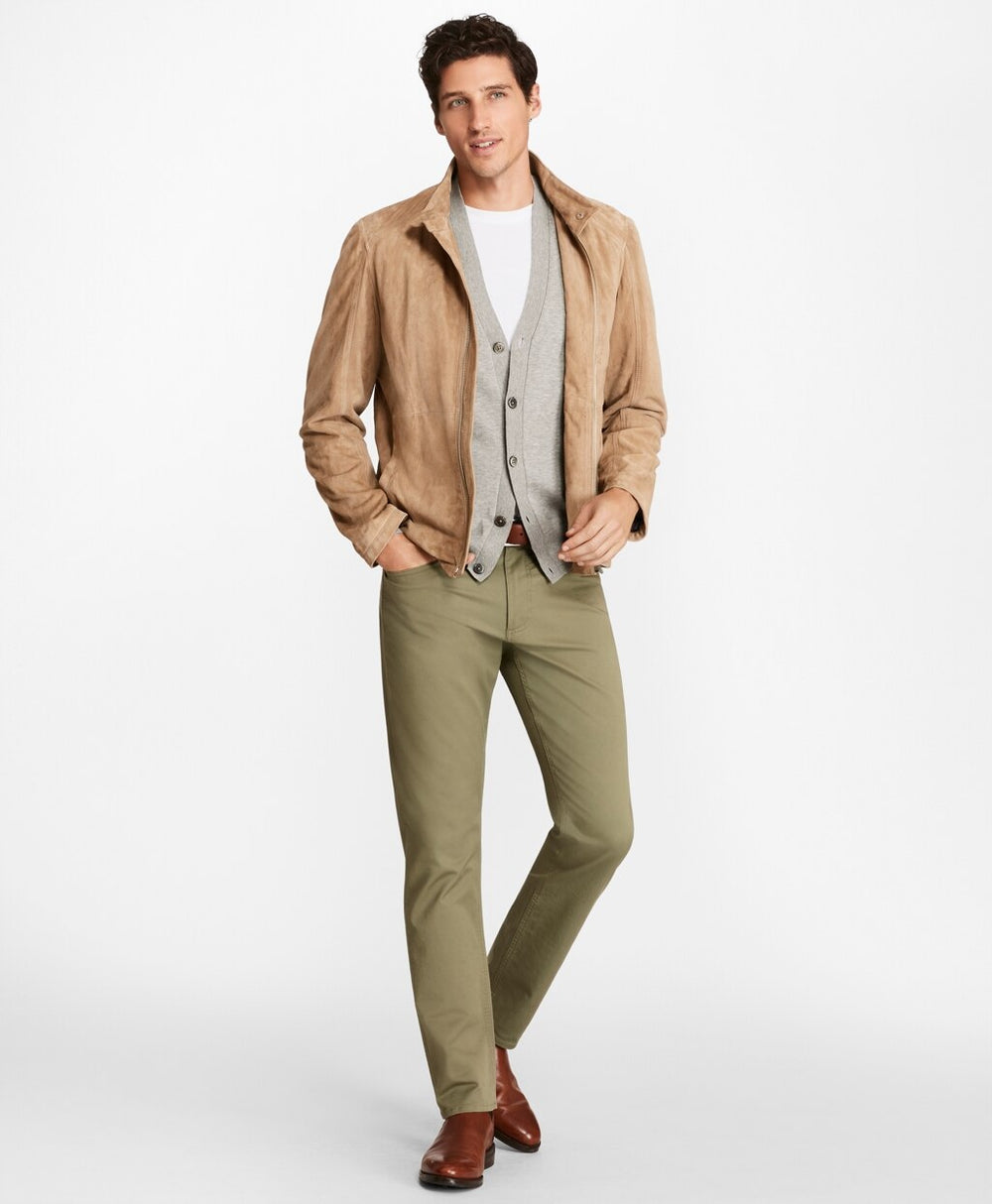 Brooks Brothers Men Suede Bomber Jacket