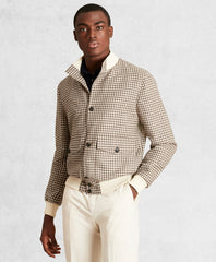Brooks Brothers Men Golden Fleece® Wool Linen Houndstooth Bomber Jacket