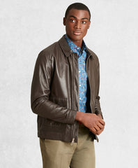 Brooks Brothers Men Golden Fleece® Leather Bomber Jacket