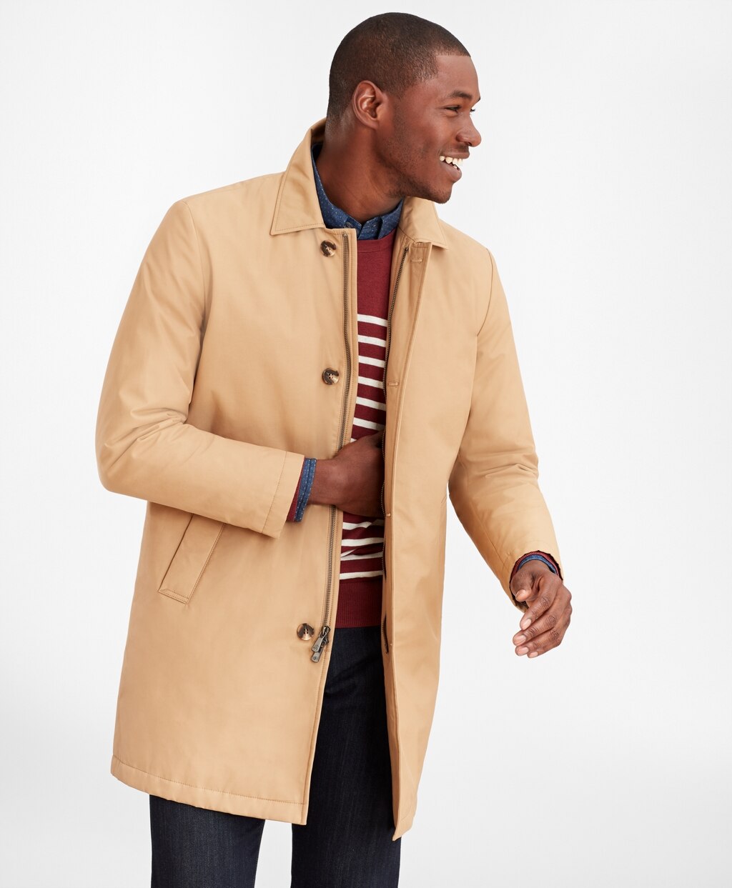 Brooks Brothers Men Removable-Lining Trench Coat