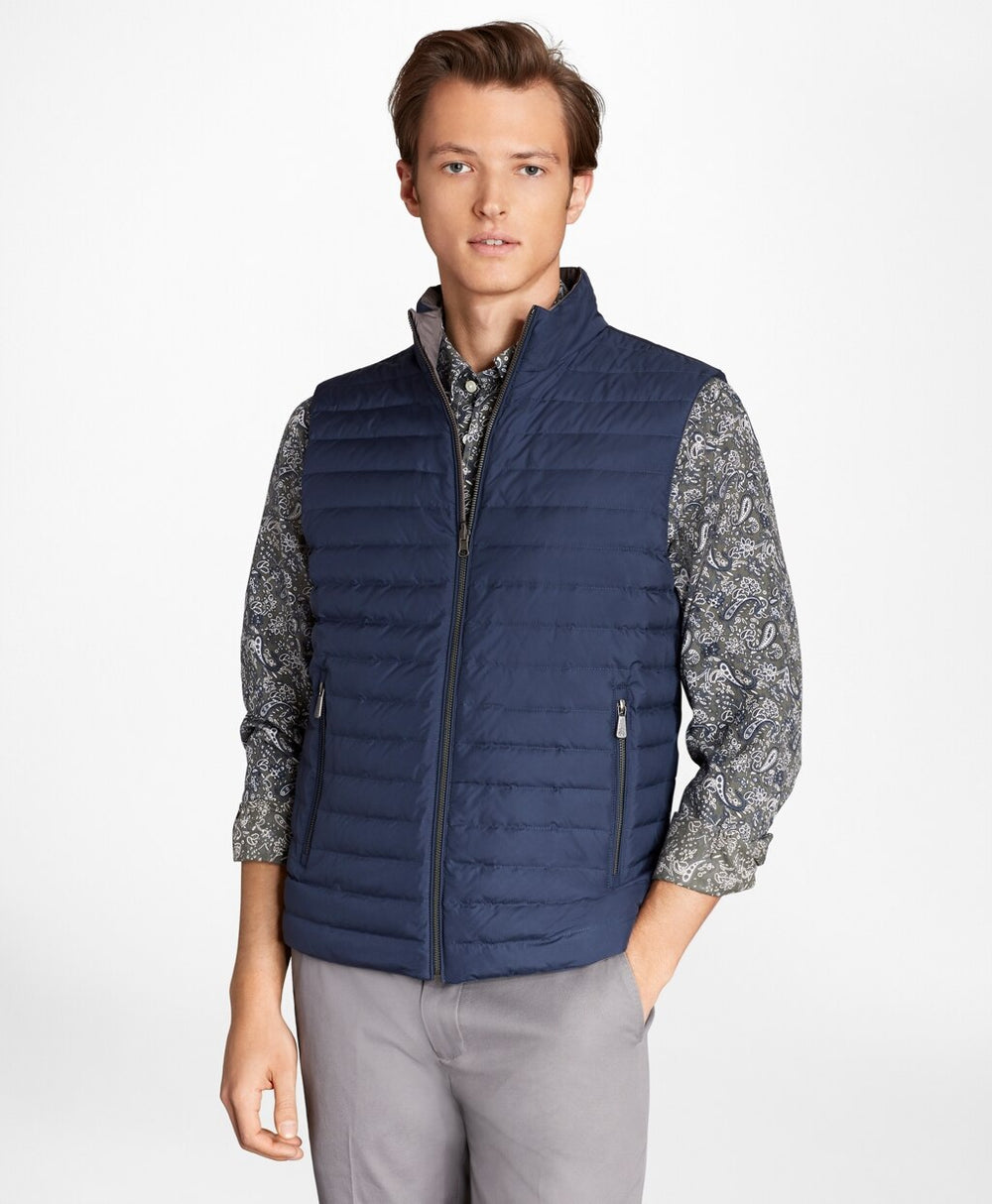 Brooks Brothers Men Reversible Quilted Down Vest