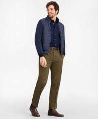 Brooks Brothers Men Mixed-Media Quilted Bomber Jacket