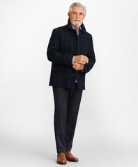 Brooks Brothers Men Harris Tweed Black Watch Walking Coat