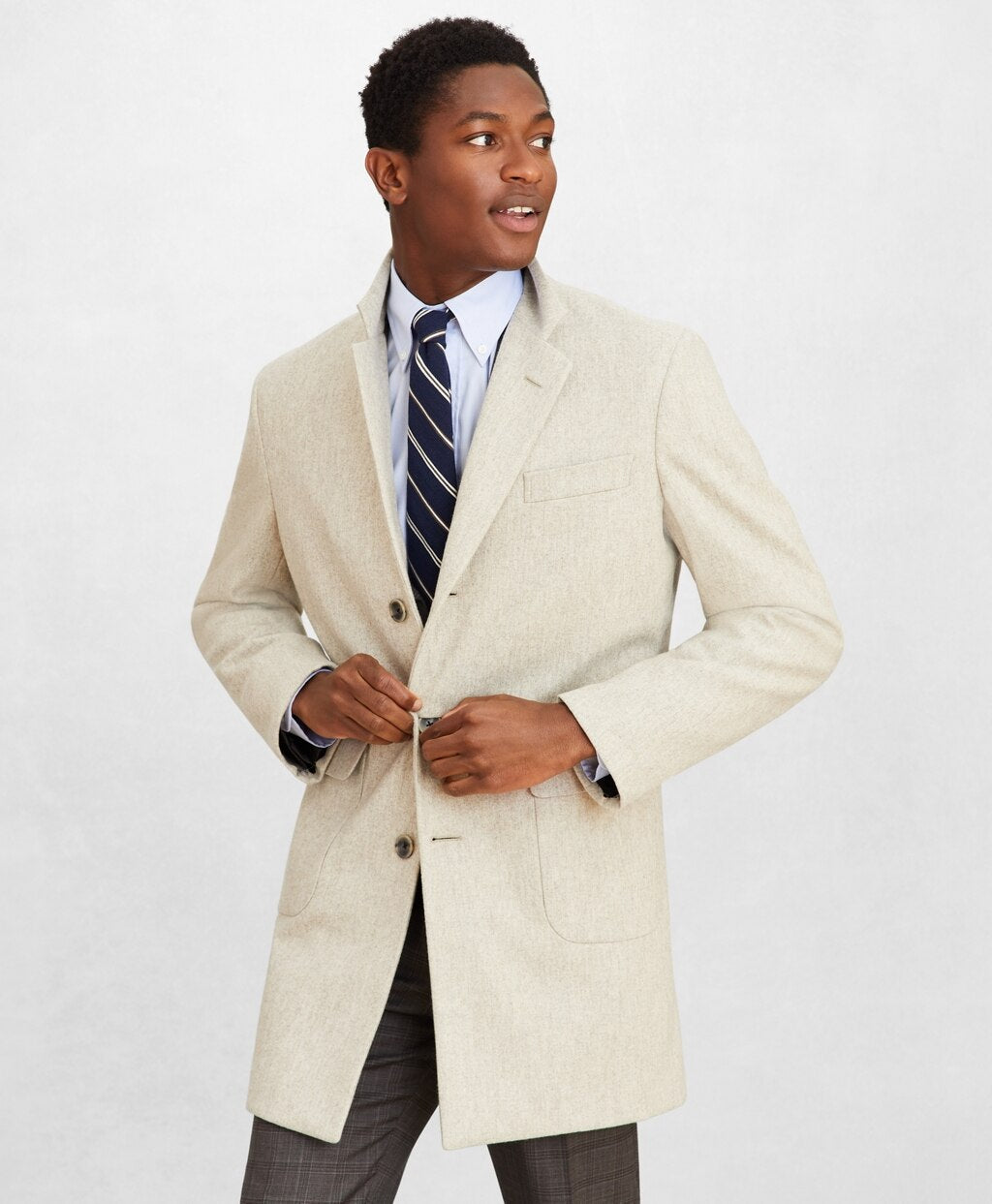 Brooks Brothers Men Golden Fleece® Double-Weave Wool Topcoat
