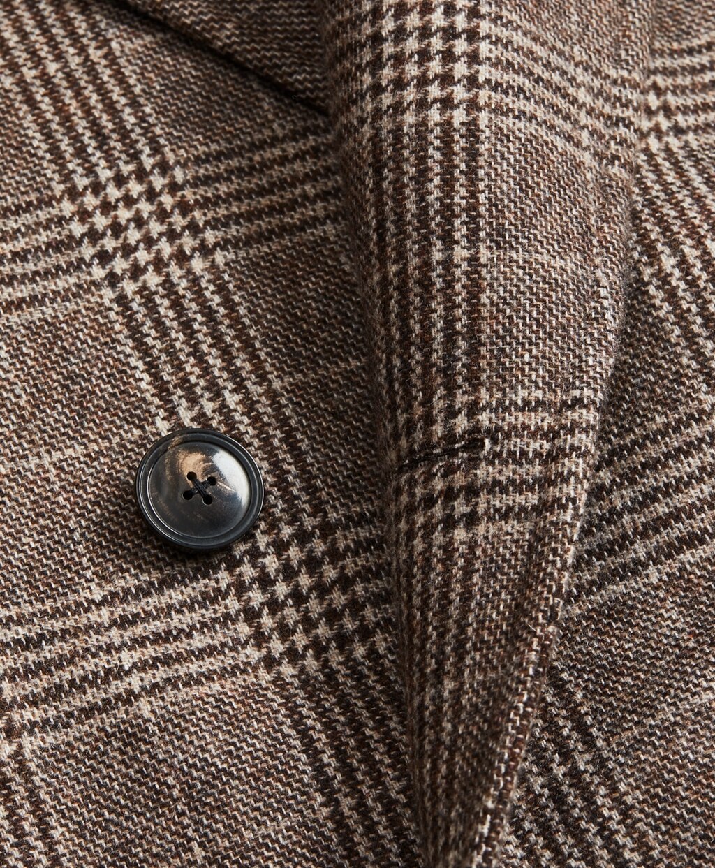 Brooks Brothers Men Golden Fleece® Double-Breasted Plaid Topcoat